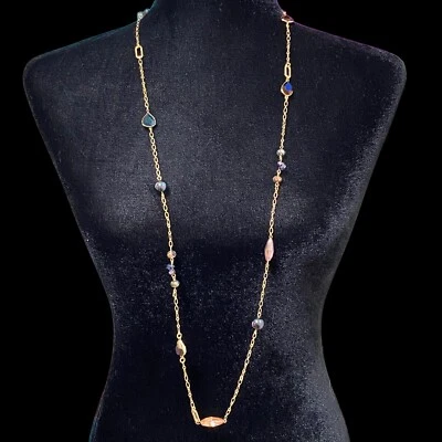 "Collar largo Style & Co multicolor con cuentas dorado 40"" boho artístico nuevo con etiquetas" Foto 1 de 4
