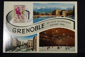 JEUX OLYMPIQUES D HIVER GRENOBLE  FRANCE  Carte Postale Maximum FDC Yt 1544 EF - Picture 1 of 2