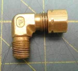 Parker Hannifin 4MSEL2N-B 1/4" Tube OD x 1/8" Male NPT Brass 90° Elbow Fitting - Picture 1 of 4