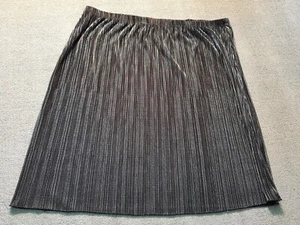 ONYX Nite Skirt Womens XXXL Black Silver Shine 3X Made in USA Polyester - Picture 1 of 5
