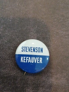 1956 Presidential STEVENSON KEFAUVER Vintage 1972 Repro BADGE PIN. A-O-1972-32 - Picture 1 of 5