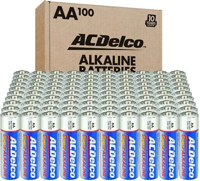 ACDelco AA Super Alkaline Battery 1200 mAh Capacity Recloseable Box (100-Pack) - Image 1 of 4