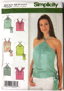 Women's Top Halter Summer Sewing Pattern Size 12-18 Simplicity 4537 Uncut New - Picture 1 of 2