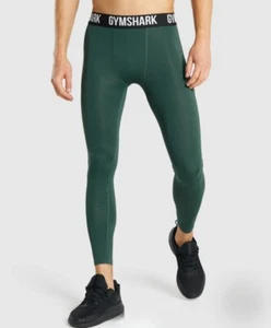 Gymshark Element Baselayer Leggings Mens in Green Size Small RRP £26 - Picture 1 of 6