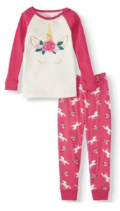 Unicorn Toddler Girl Pajamas NWT 2 3 4 T 100% Cotton Snug Fit Wonder Nation - Picture 1 of 1