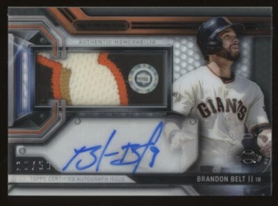 2016 Topps Strata Brandon Belt Clearly Authentic Auto (TWO HR JERSEY) Patch /50 - Image 1 of 4