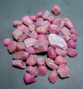 10 Pcs Ruby Rough Raw Stone Lot, Natural Ruby Rough, Good Quality Rough, 8to12mm - Picture 1 of 5