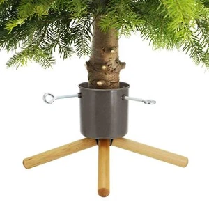 Large Metal Christmas Tree Stand Real Xmas Trees Traditional Base Holder Grey - Picture 1 of 6