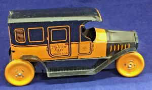1920er sehr guter Zustand antikes Blechtaxi #6531, J. Chein & Co., gelb, 5" - Bild 1 von 6