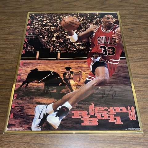 Scottie Pippen RAGING BULL 1995 Chicago Bulls Costacos Brothers 20x16 POSTER VTG Cover