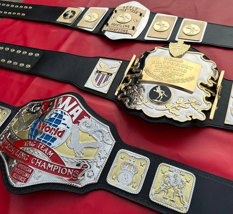 Set Of AWA  WRESTLING CHAMPIONSHIP BELT ADULT SIZE Cover