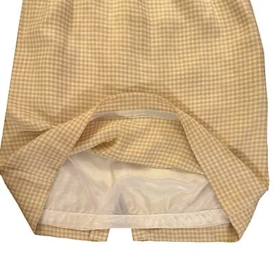 ESCADA Margaretha Ley Gingham Plaid Wool Houndstooth Pencil Skirt Silk Cashmere - Image 1 of 4