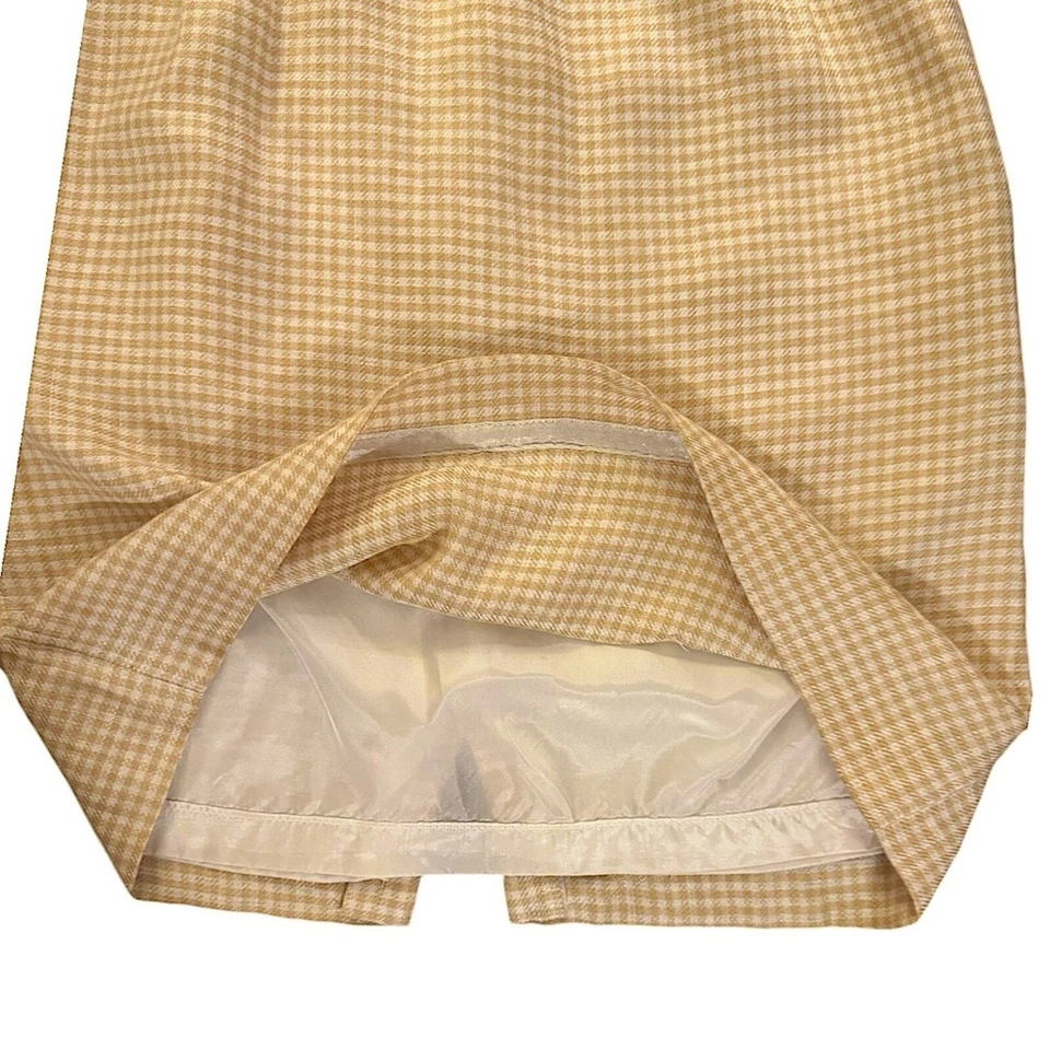 Falda lápiz ESCADA Margaretha Ley guinga a cuadros lana pata de gallo seda cachemir Foto 1 de 4