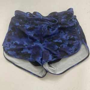 Athleta Swim Shorts Womens XXS Blue Camo Print Drawstring Lining - Picture 1 of 4