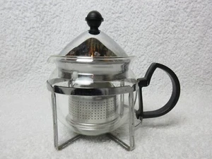Short Round Clear Glass Teapot, 11cm Diameter - Picture 1 of 13