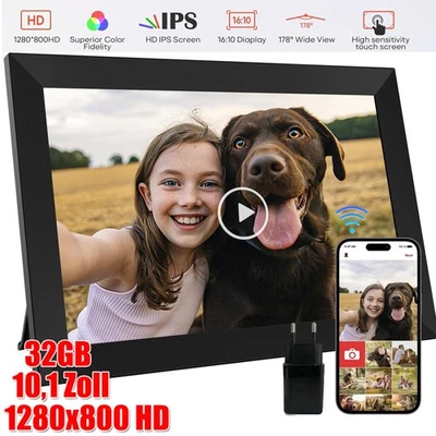 WiFi Digital Photo Frame HD IPS Digital Photo Frame 32GB Photo Videos Frame - Image 1 of 4