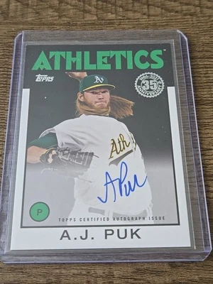 2021 TOPPS BASEBALL AJ PUK #86A-AP '86 TOPPS 35TH ANNIVERSARY AUTO /199 - Image 1 of 2