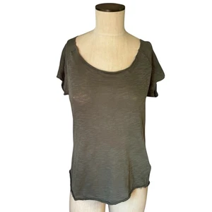 Top Zadig & Voltaire LILOU FLAMME Estampado Pluma Envejecido Dobladillo Crudo Talla M - Imagen 1 de 10