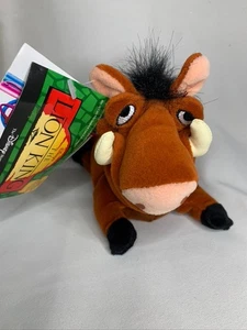 Disney Store Rey León Mini Beanie Bolsa de Frijoles Juguete de Peluche - Pumba Con Etiquetas - Imagen 1 de 4