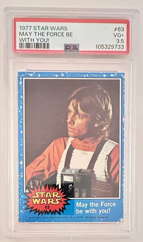1977 Topps Star Wars Blue Series, May The Force Be With You!, #63 - PSA 3.5 VG+ - Image 1 of 1