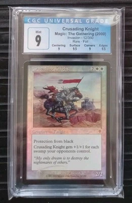 Mtg Crusading Knight. (CGC) 9Q++ Invasion Rare Foil. [2000] - Image 1 of 2