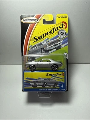 Matchbox Superfast #4 1970 Plymouth Cuda, Silver,  1:64, NIB - Image 1 of 3