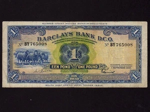 Southwest Africa (Namibia):P-5a, 1 Pound, 1956 * VF * - Picture 1 of 2