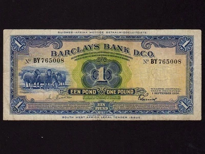 Southwest Africa (Namibia):P-5a, 1 Pound, 1956 * VF * - Image 1 of 2