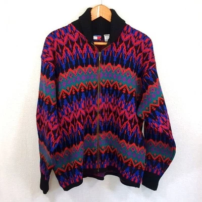 Suéter Tommy Hilfiger De Colección Para Mujer 100% Lana Cremallera Completa Talla Grande Usado en Excelente Condición Foto 1 de 4