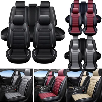 For Toyota Corolla Car Seat Covers 2/5 Seat Full Set Leather Front Rear Cushion - Image 1 of 4