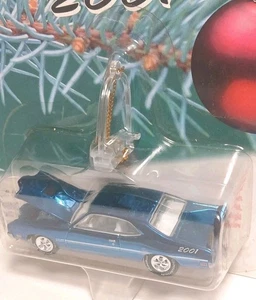 2001 JOHNNY LIGHTNING HOLIDAY MUSCLE ORNAMENT BLUE 1970 MERCURY CYCLONE SPOILER - Picture 1 of 8