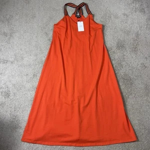 Zaggora V-Neck Cross Strap Flowing Sun Dress Orange Women’s Size 10 - Picture 1 of 8
