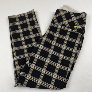Swing Control Golfhose Damen 4 kariert schwarz gelb Pull On Cropped Stretch - Bild 1 von 10