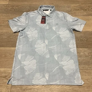 TRAVIS MATHEW Featherweight Mist Polo Men's Size Large Heather Dusty Blue - Picture 1 of 12