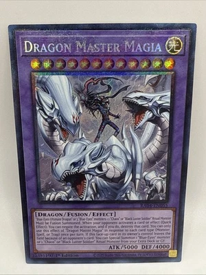 Yugioh Dragon Master Magia RA04 EN055 Platinum secret Rare 1st Edition - Image 1 of 2
