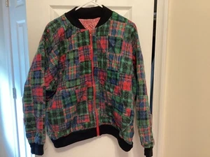 Handmade Plaid Patchwork Bomber Jacket Size XX Large - Picture 1 of 6