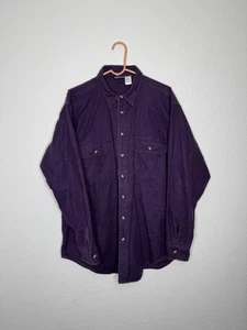 VTG WOOLRICH Shirt Mens XL Eggplant 100% Cotton Chamois Flannel Button-Up Purple - Picture 1 of 15