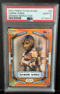 2022 TOPPS FINEST STAR WARS ORANGE REFRACTOR #82 SABINE WREN /25 PSA GEM MT 10 - Picture 1 of 6