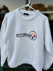 Vintage Pittsburgh Steelers besticktes Frottee Fleece Sweatshirt mit Rundhalsausschnitt Größe M - Bild 1 von 5
