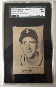 1947 Sunbeam Sacramento Solons PCL BB Card - Gene Babbit, grado SGC QUASI NUOVO 7 - Foto 1 di 2