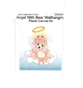 ANGEL With BEAR Wall Hanging  PATTERN  7ct  plastic canvas PATTERN  (#TF006) - Picture 1 of 1
