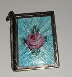 Guilloche Sterling dual photo charm - Picture 1 of 7