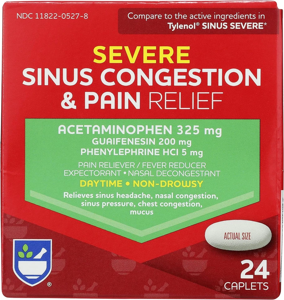 Rite Aid Daytime Severe Sinus Congestion & Pain Relief - Acetaminophen, 325 Mg - - Image 1 of 4