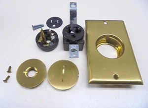 Kit de montaje en piso de receptáculo único Arrow Hart 5797 latón 15A 115V - Imagen 1 de 7