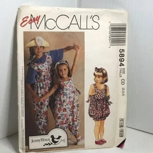 #5894 McCalls 5894 girls 1 piece romper jumper overalls sewing pattern size 2-4 - Picture 1 of 4