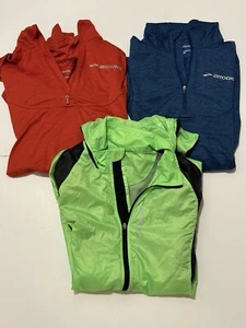 2 Brooks Equilibrium  1/4 Zip  + Windbreaker Men's Small Sm Lot Green, Red, Blue - Picture 1 of 9