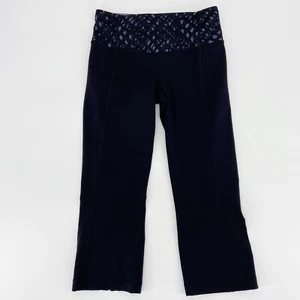 Lululemon Gather & Crow Crop II Capri Leggings Shine Dot Black Lace Play Sz 4 - Picture 1 of 8