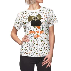 Niedliches Welpen-T-Shirt Knochen und Kugeln Thema ""All Over Print"" Damen schneiden & nähen - Bild 1 von 11