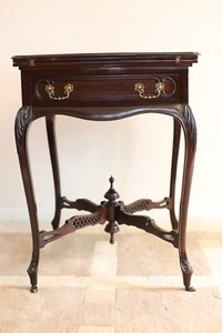 An Edwardian mahogany envelope card table by Allen & Appleyard - Picture 1 of 16