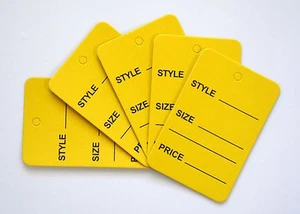 1000 etiquetas pequeñas de papel amarillas precio mercancía joyería tienda de ropa 4,5x2,5 cm - Imagen 1 de 1